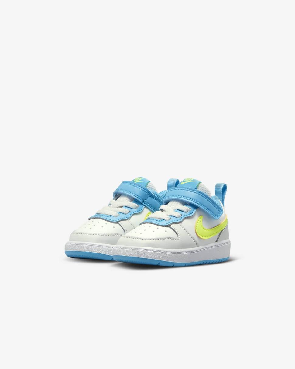 Nike Court Borough Low 2 Summit White/Baltic Blue/Volt | Kids Nike Lifestyle