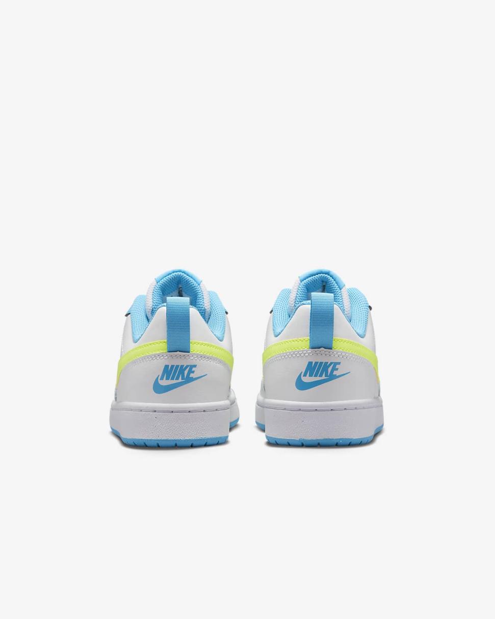 Nike Court Borough Low 2 Summit White/Baltic Blue/Volt | Kids Nike Lifestyle