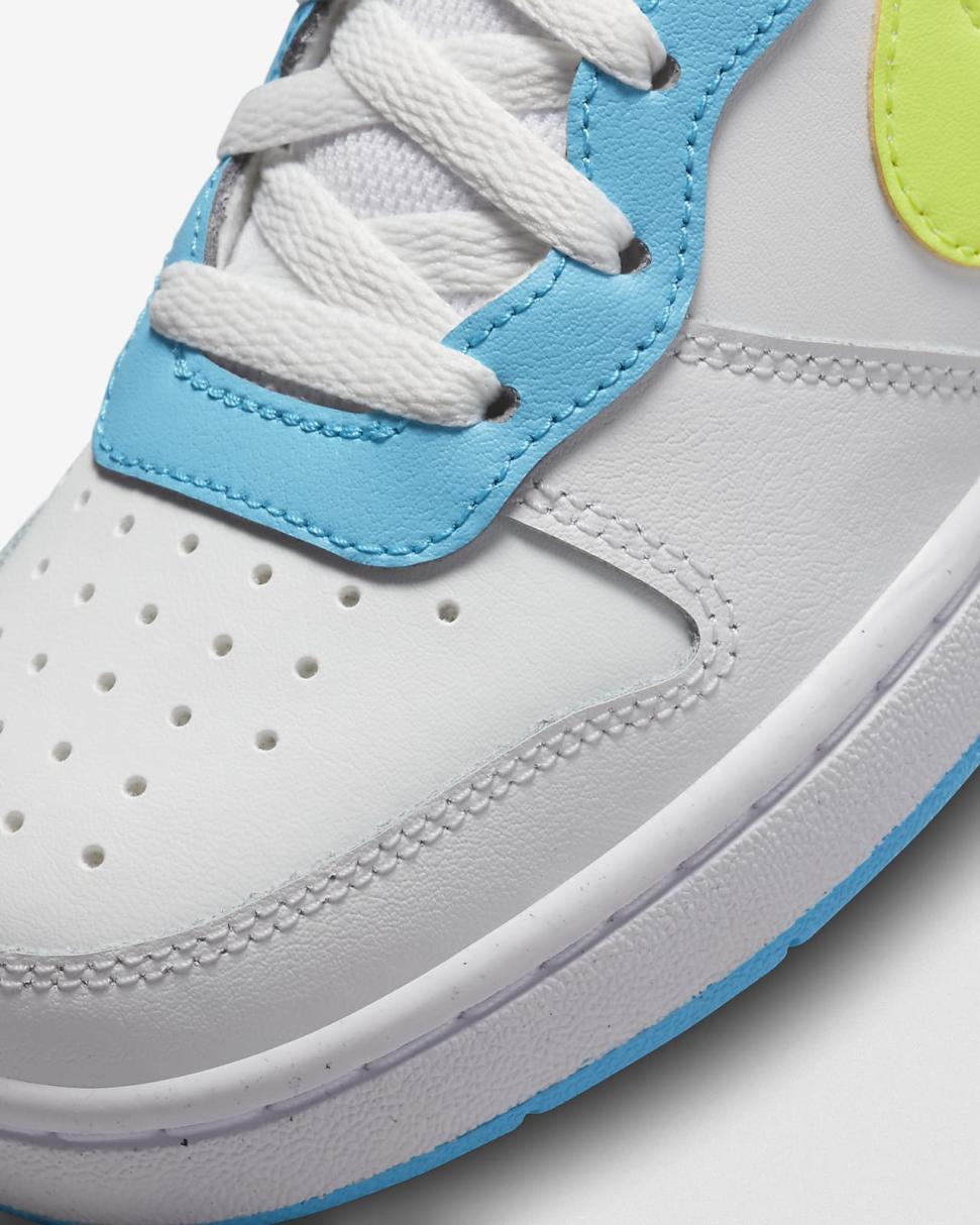 Nike Court Borough Low 2 Summit White/Baltic Blue/Volt | Kids Nike Lifestyle