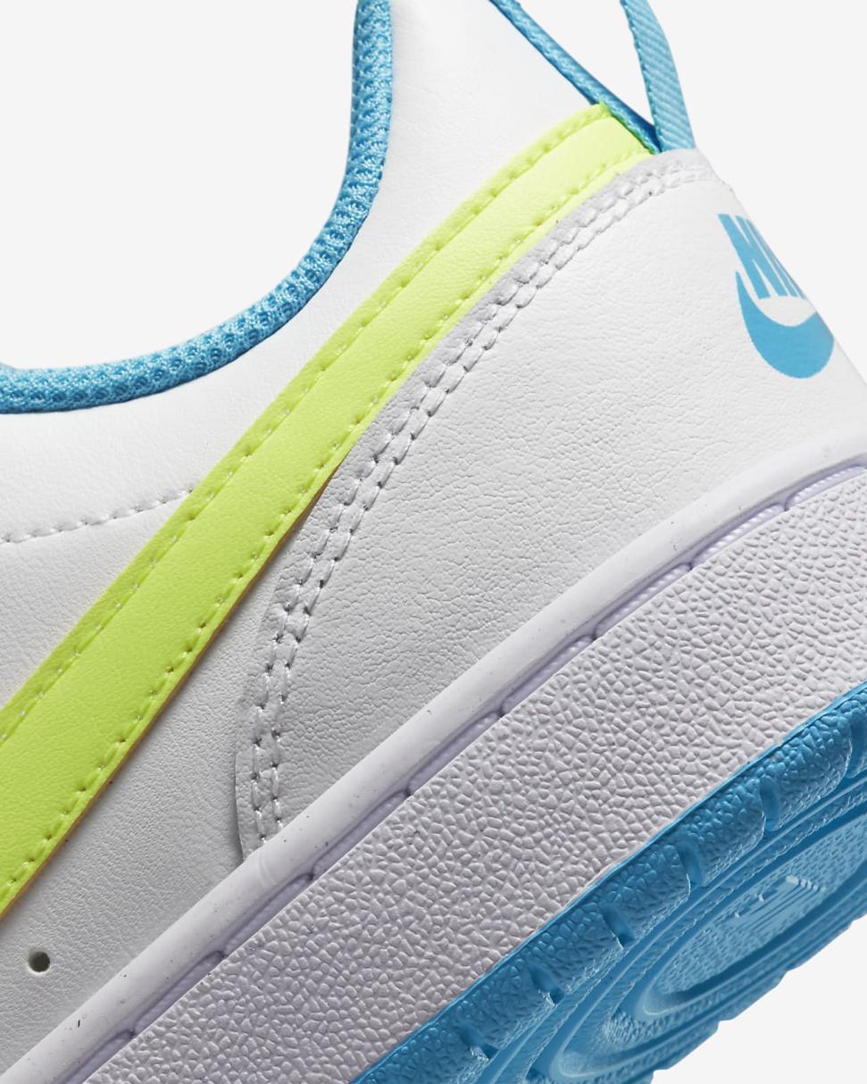 Nike Court Borough Low 2 Summit White/Baltic Blue/Volt | Kids Nike Lifestyle