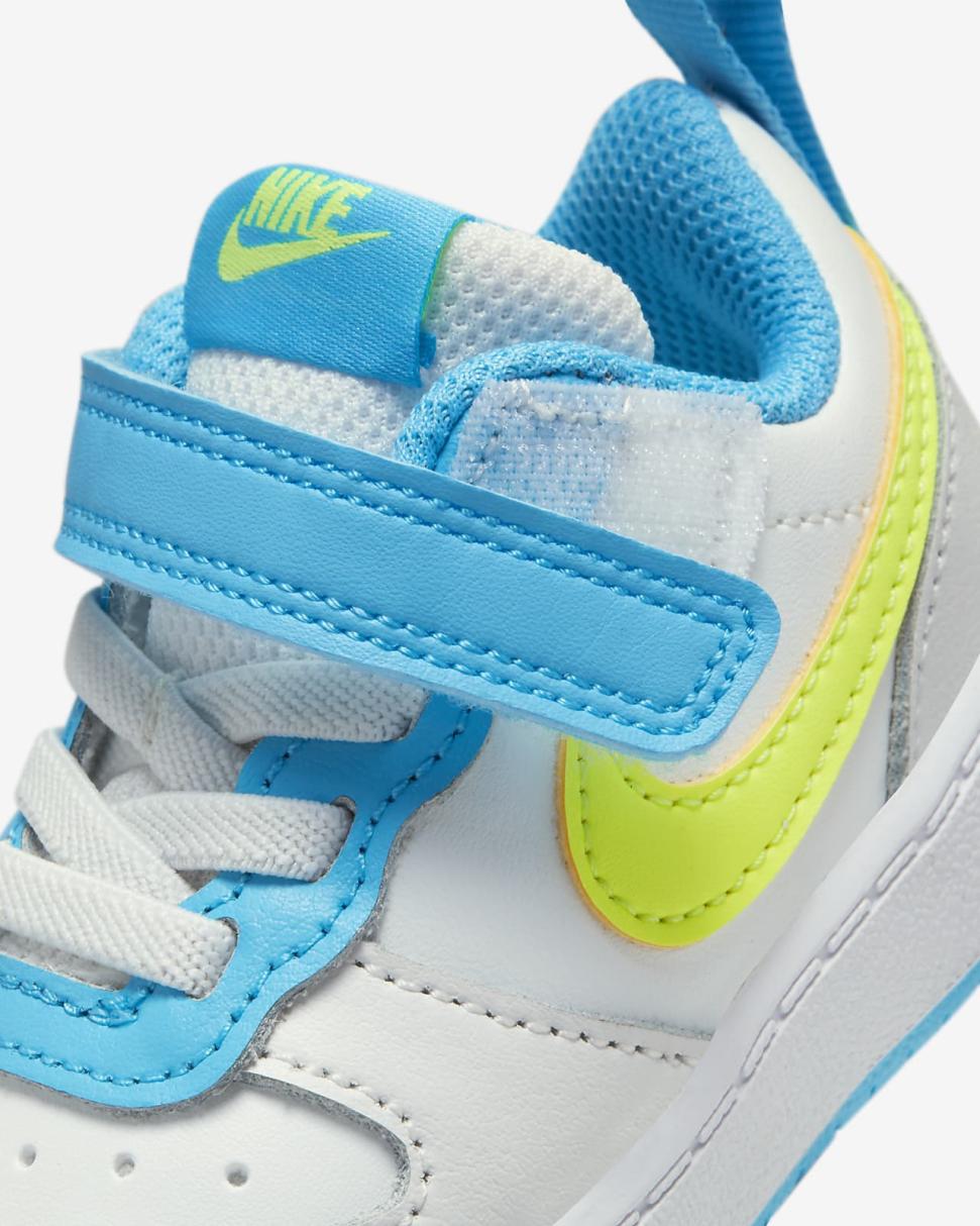 Nike Court Borough Low 2 Summit White/Baltic Blue/Volt | Kids Nike Lifestyle