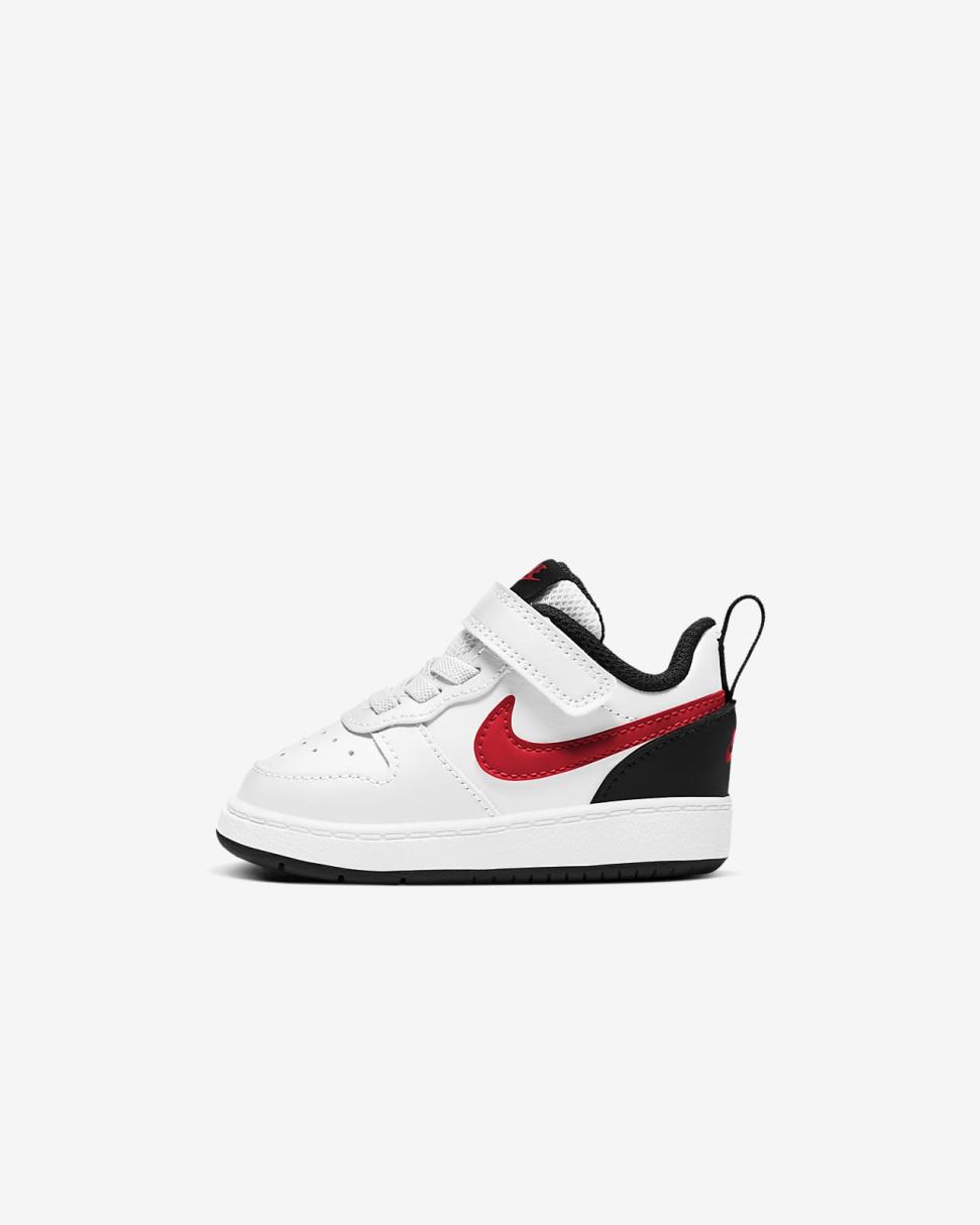 Nike Court Borough Low 2 White/Black/University Red | Kids Nike Lifestyle