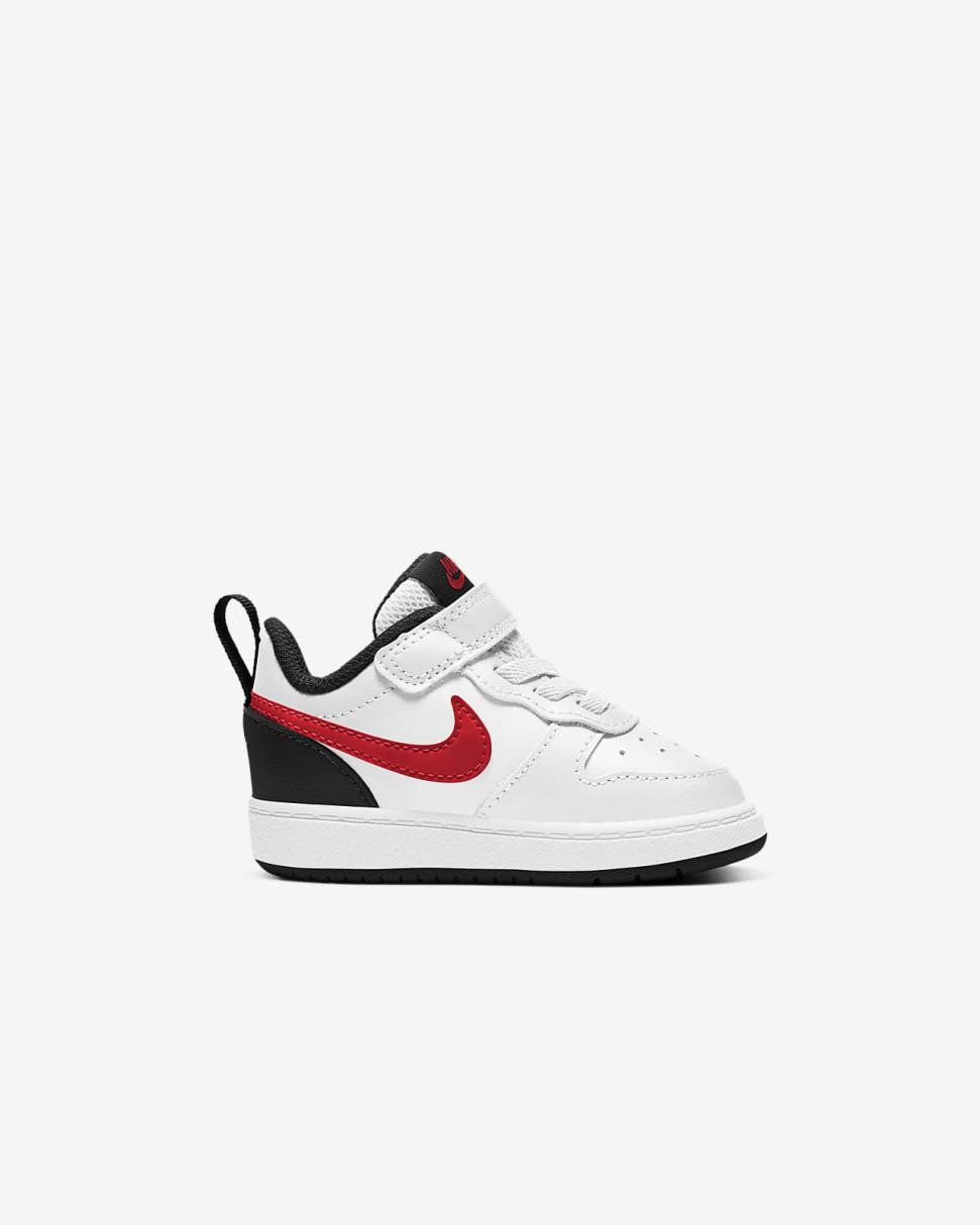 Nike Court Borough Low 2 White/Black/University Red | Kids Nike Lifestyle