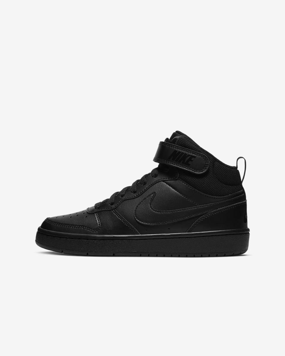 Nike Court Borough Mid 2 Black/Black/Black | Kids Nike Lifestyle
