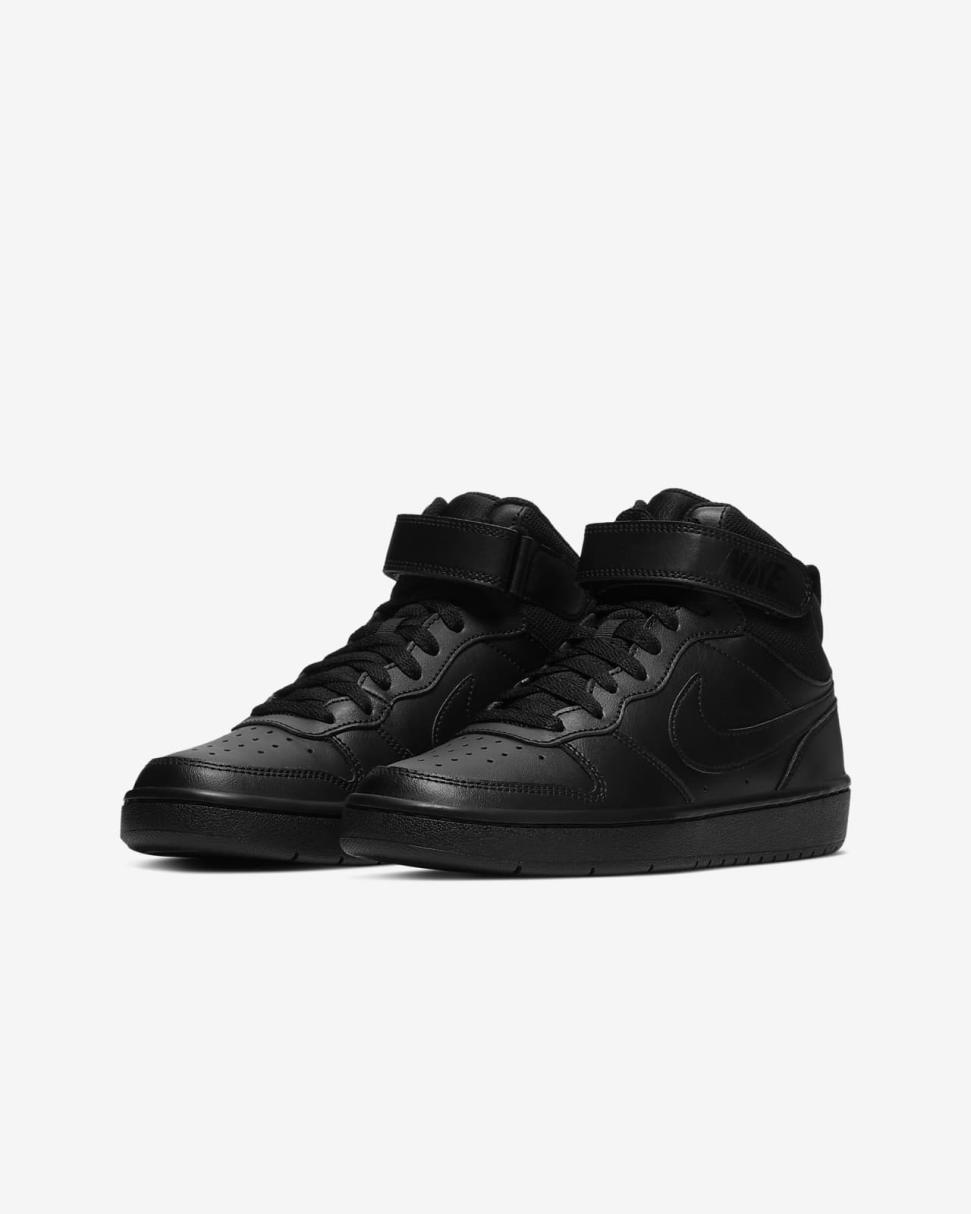 Nike Court Borough Mid 2 Black/Black/Black | Kids Nike Lifestyle