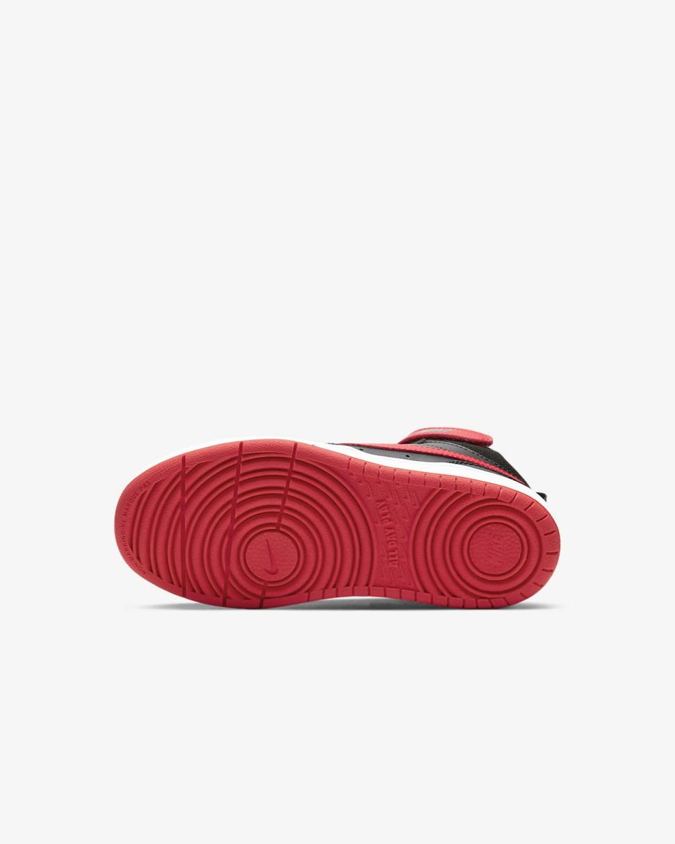 Nike Court Borough Mid 2 Black/White/University Red | Kids Nike Lifestyle