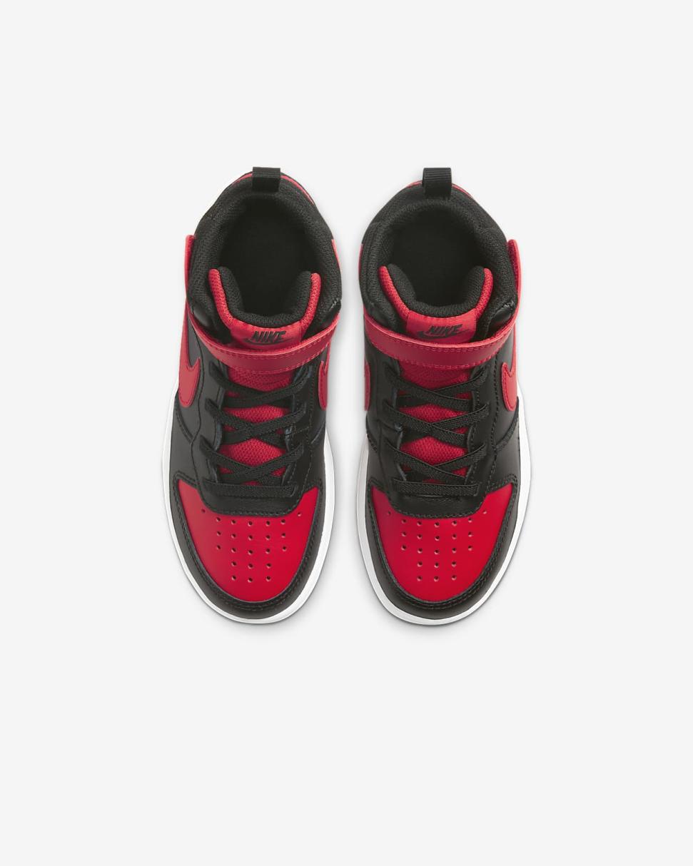 Nike Court Borough Mid 2 Black/White/University Red | Kids Nike Lifestyle