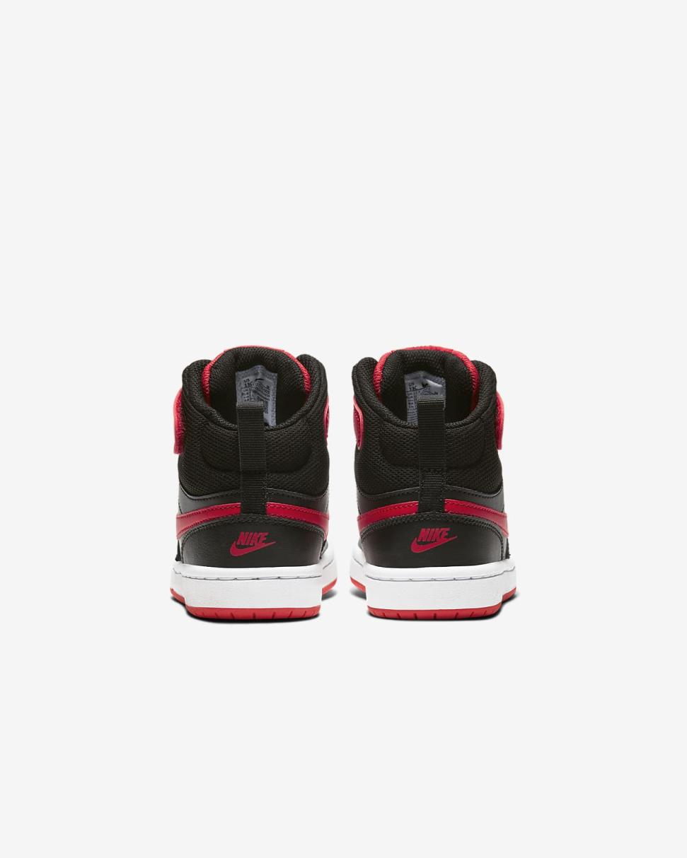 Nike Court Borough Mid 2 Black/White/University Red | Kids Nike Lifestyle