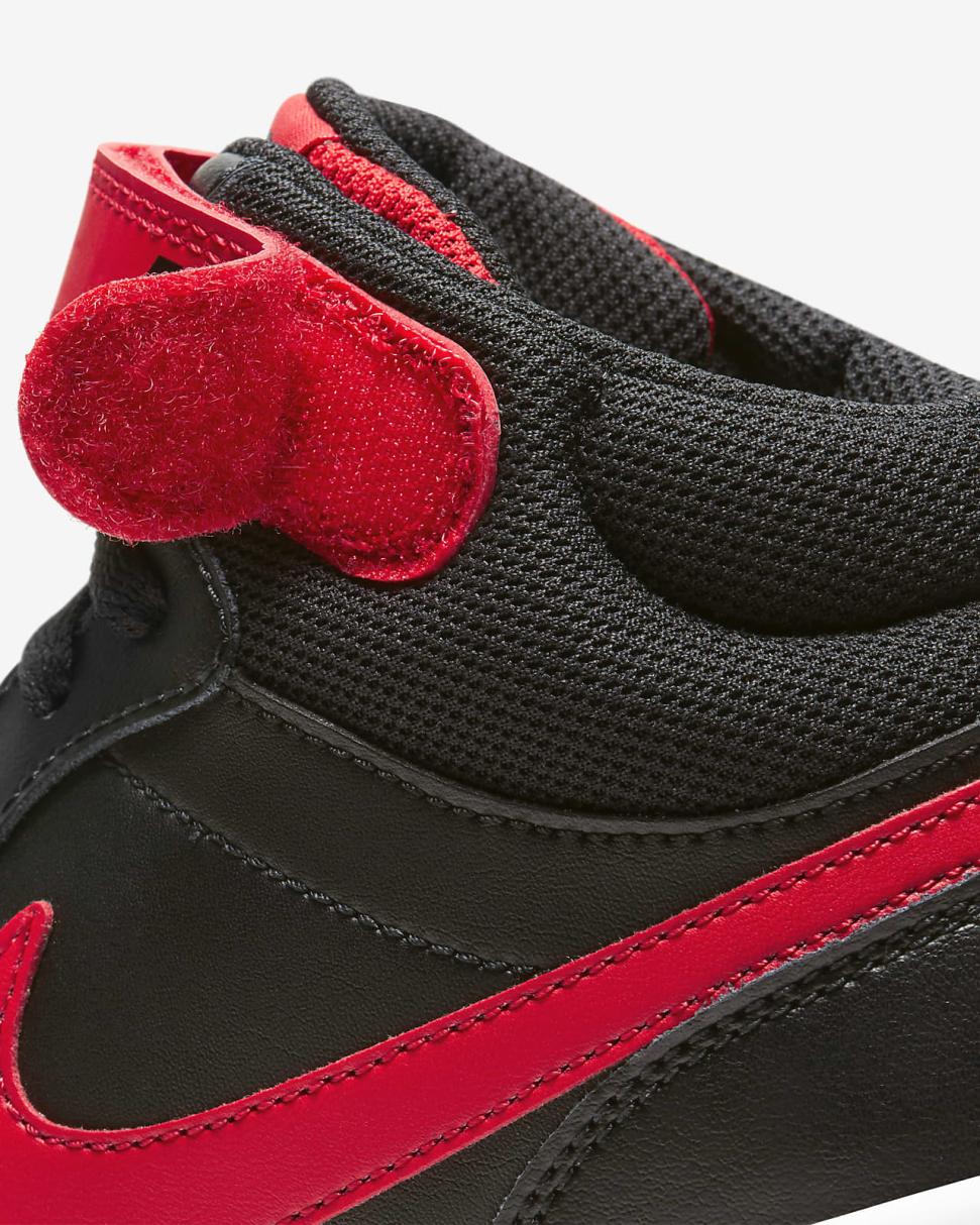 Nike Court Borough Mid 2 Black/White/University Red | Kids Nike Lifestyle