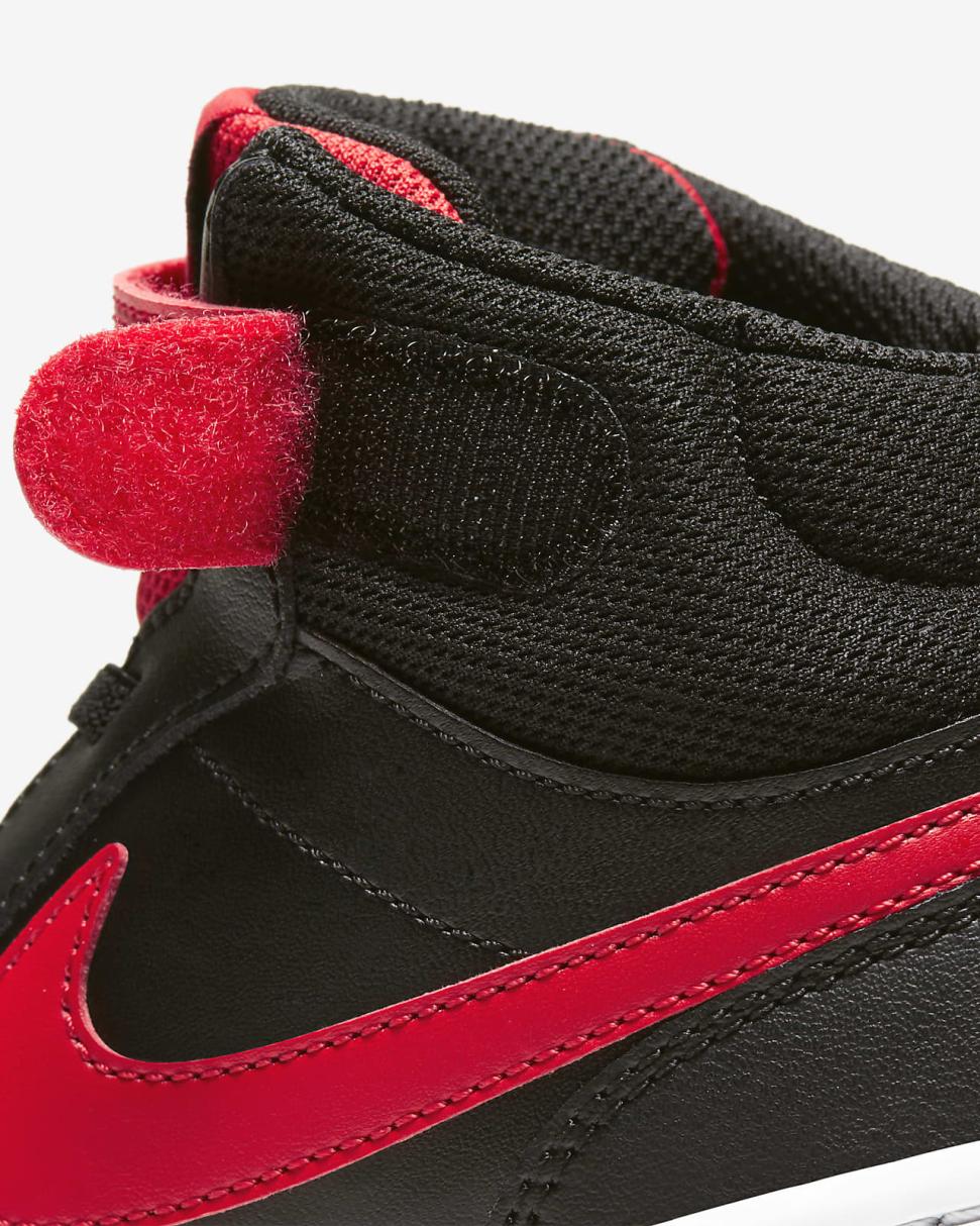 Nike Court Borough Mid 2 Black/White/University Red | Kids Nike Lifestyle