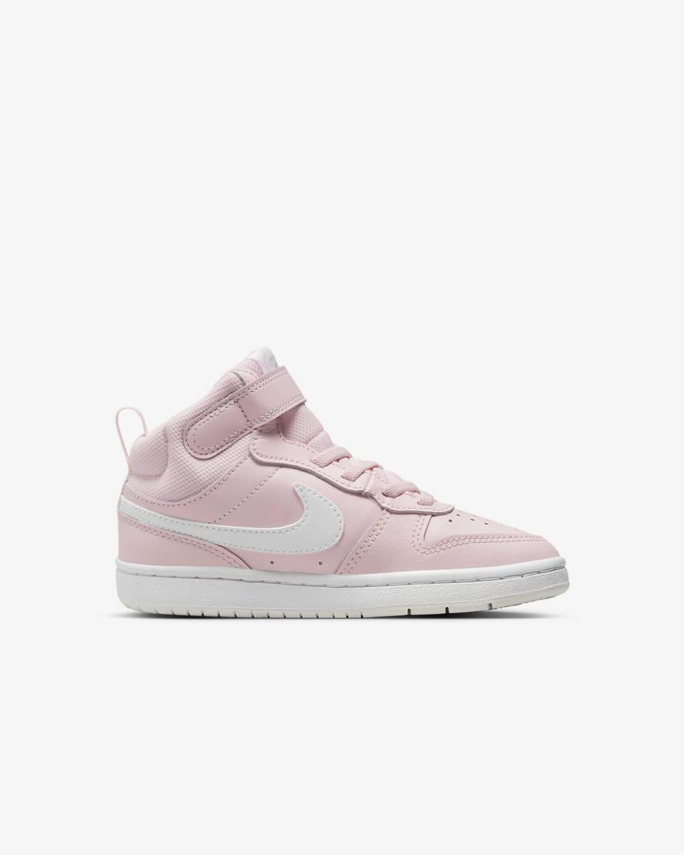 Nike Court Borough Mid 2 Pearl Pink/Summit White/White | Kids Nike Lifestyle
