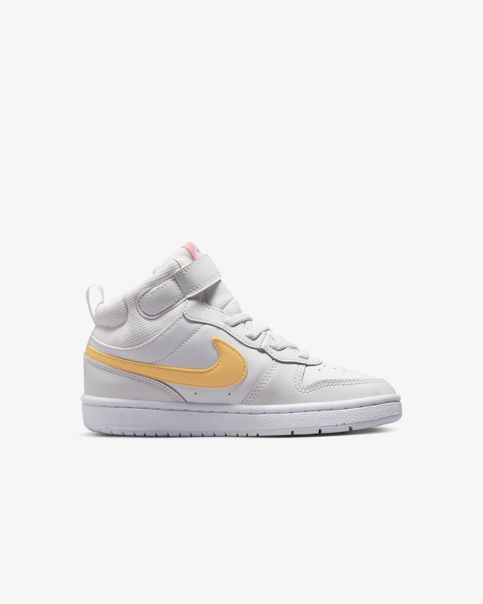 Nike Court Borough Mid 2 Summit White/Coral Chalk/White/Topaz Gold | Kids Nike Lifestyle