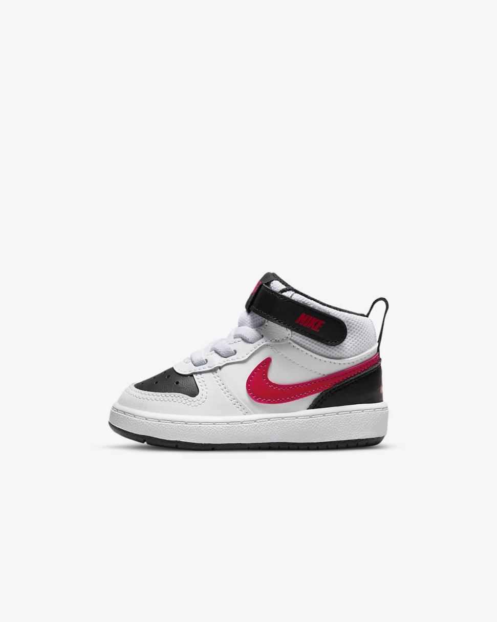 Nike Court Borough Mid 2 White/Black/University Red | Kids Nike Lifestyle