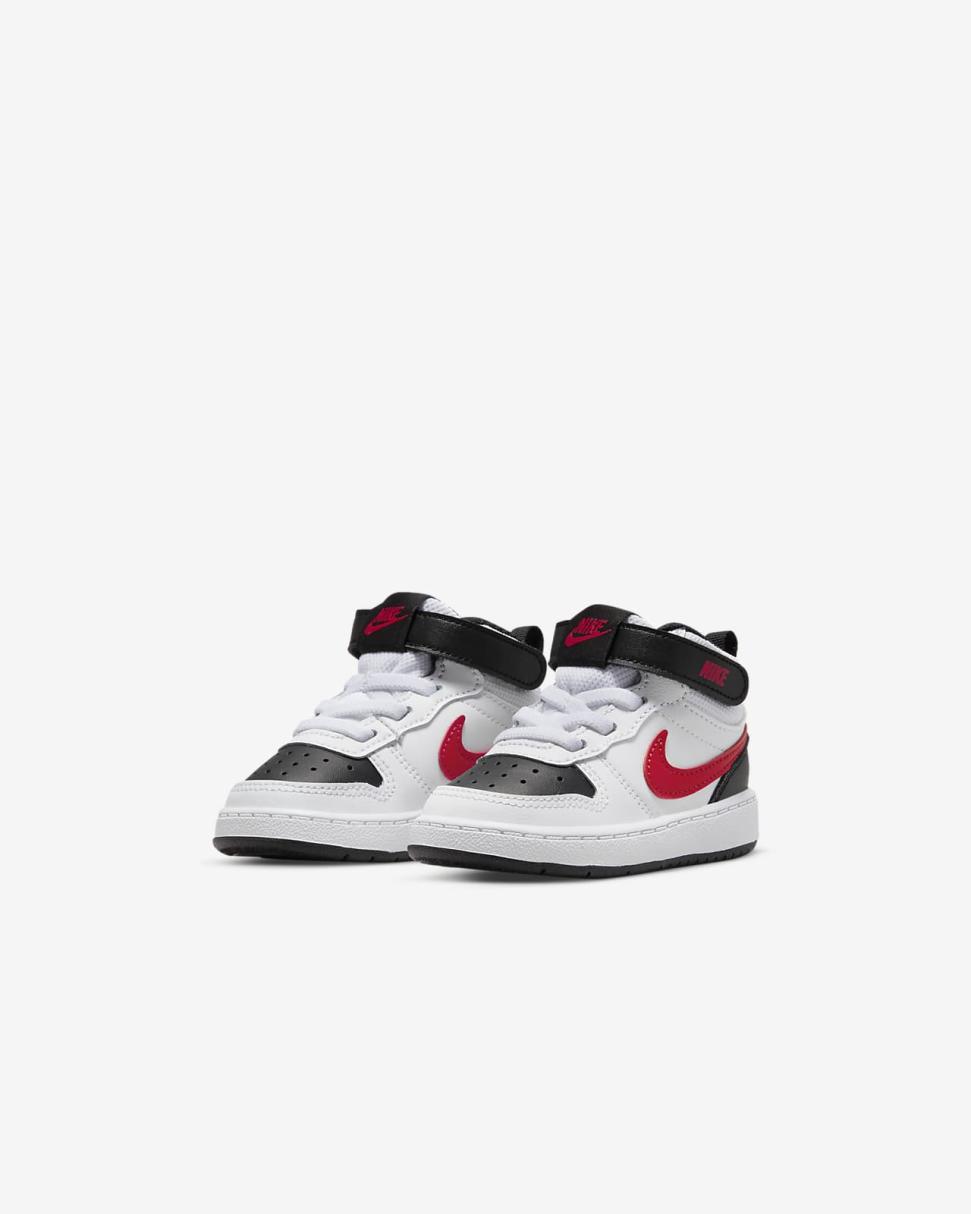 Nike Court Borough Mid 2 White/Black/University Red | Kids Nike Lifestyle