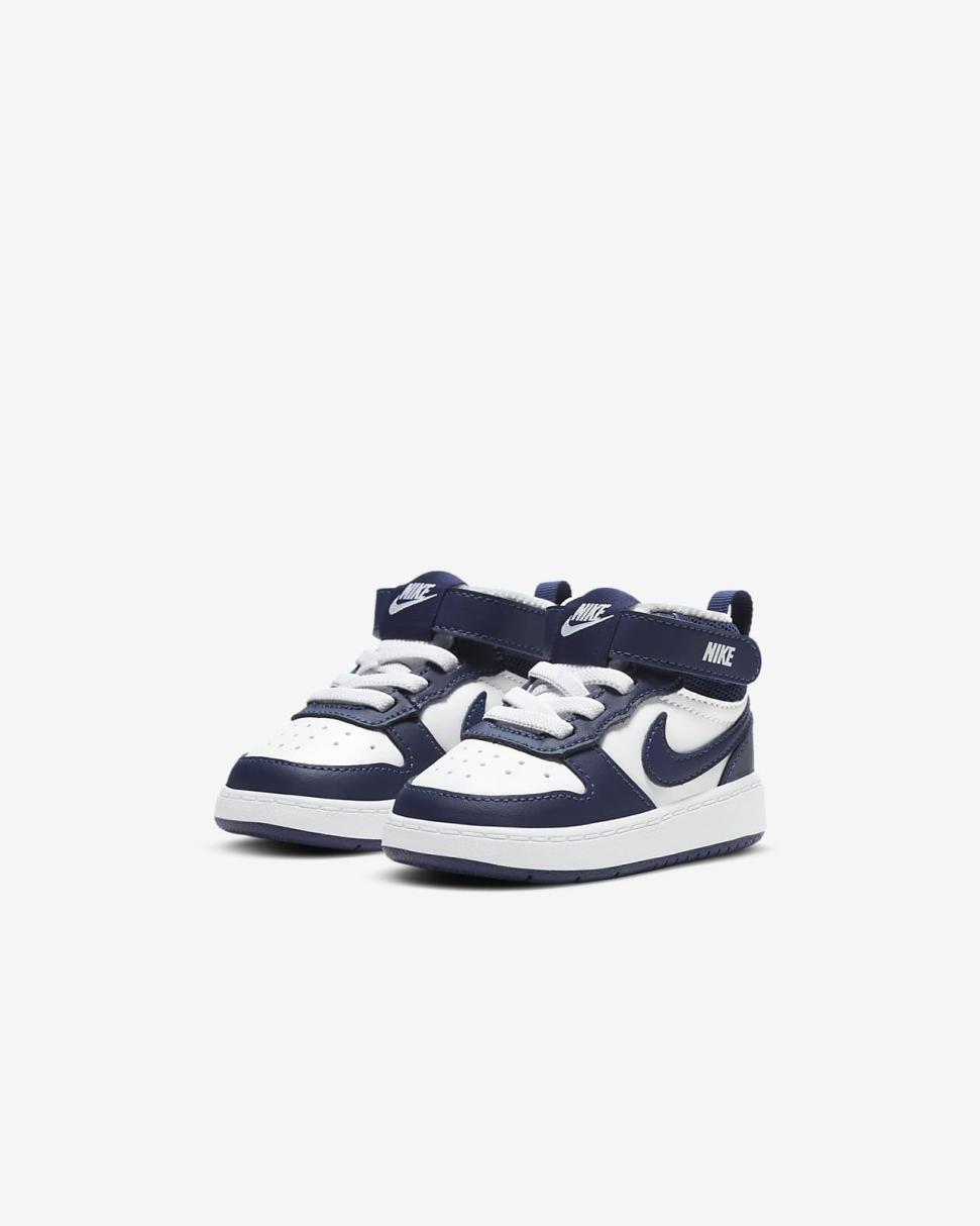 Nike Court Borough Mid 2 White/Signal Blue/Blue Void | Kids Nike Lifestyle