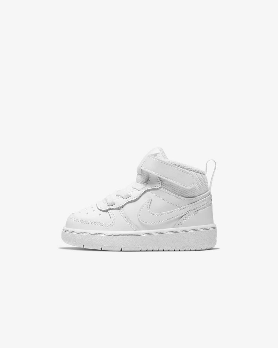 Nike Court Borough Mid 2 White/White/White | Kids Nike Lifestyle