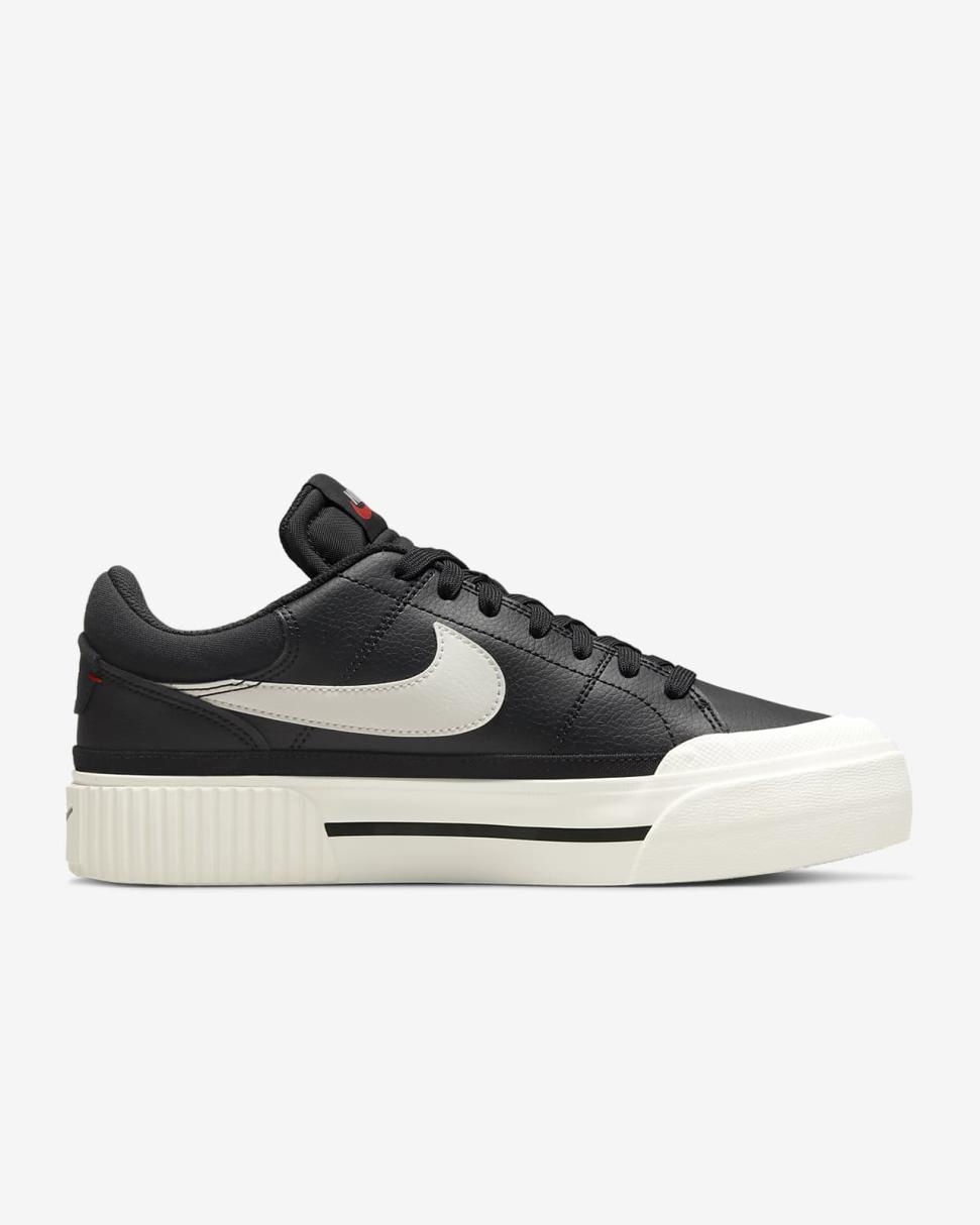 Nike Court Legacy Lift Black/White/Team Orange/Sail | Womens Nike First Day Kicks