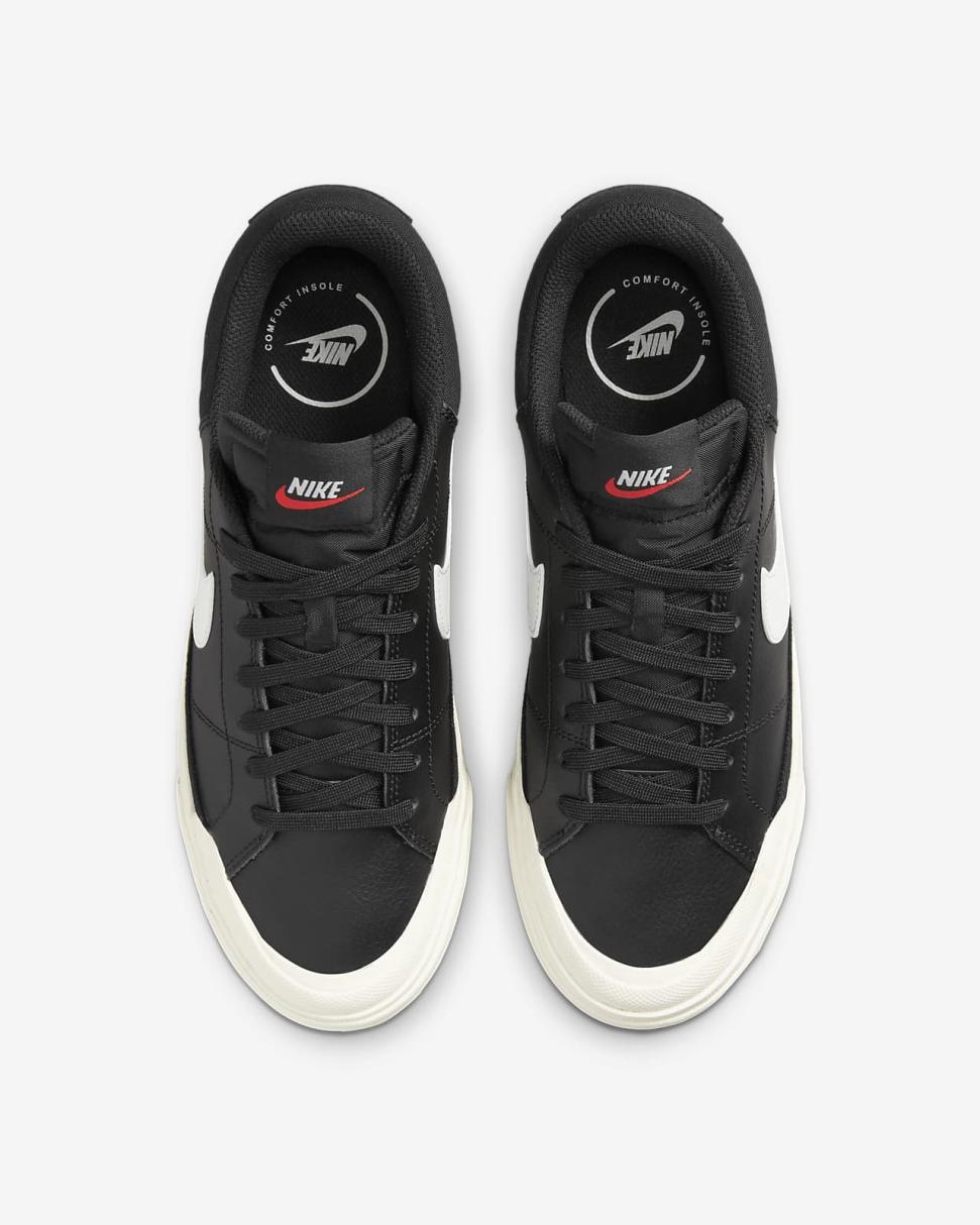 Nike Court Legacy Lift Black/White/Team Orange/Sail | Womens Nike First Day Kicks