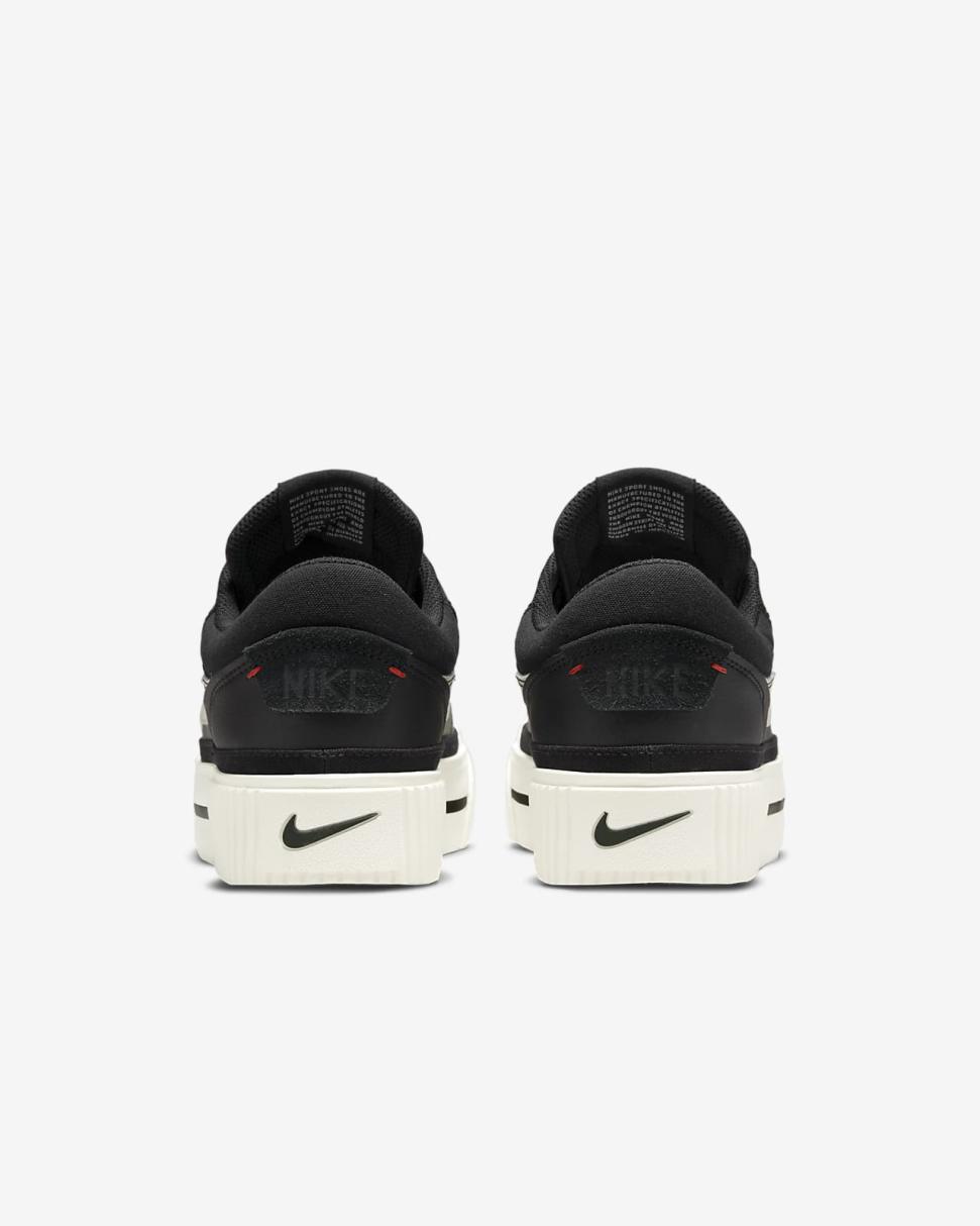Nike Court Legacy Lift Black/White/Team Orange/Sail | Womens Nike First Day Kicks