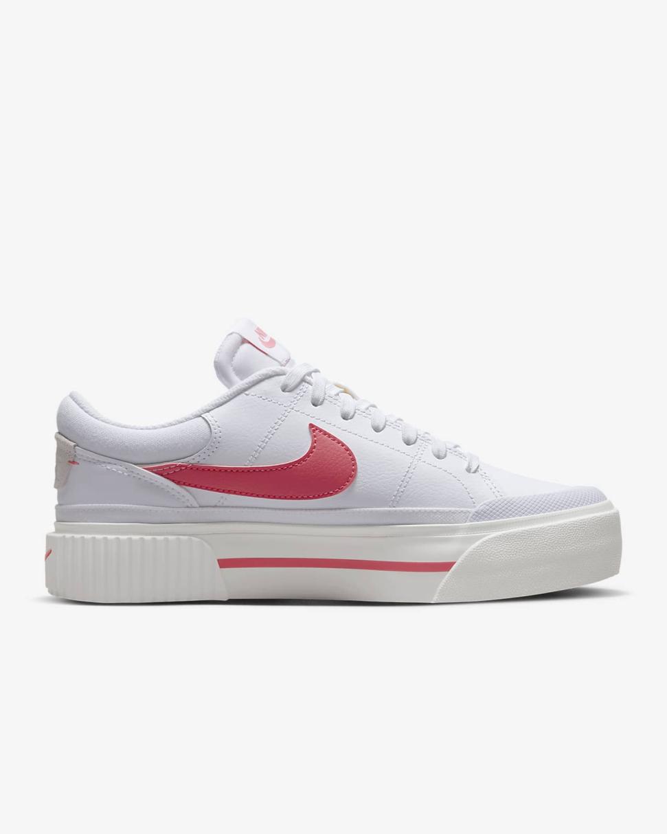 Nike Court Legacy Lift White/Summit White/Coral Chalk/Sea Coral | Womens Nike First Day Kicks