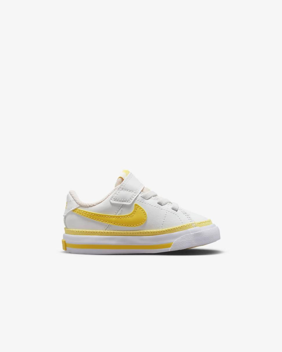 Nike Court Legacy Summit White/White/Opti Yellow | Kids Nike First Day Kicks