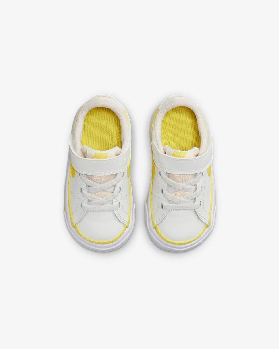 Nike Court Legacy Summit White/White/Opti Yellow | Kids Nike First Day Kicks