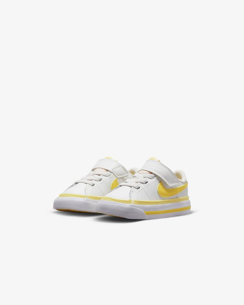 Nike Court Legacy Summit White/White/Opti Yellow | Kids Nike First Day Kicks