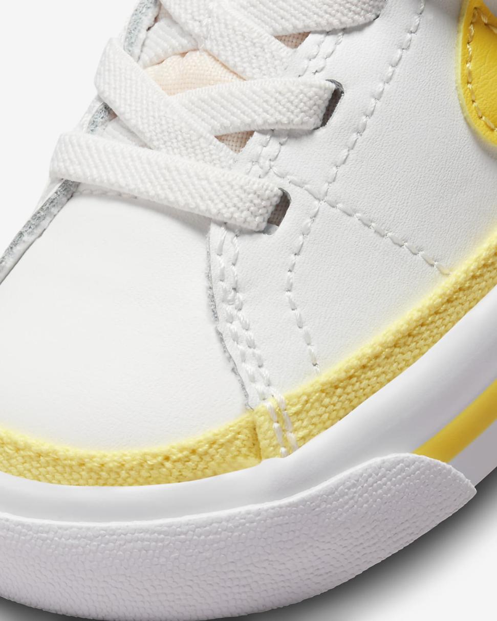Nike Court Legacy Summit White/White/Opti Yellow | Kids Nike First Day Kicks