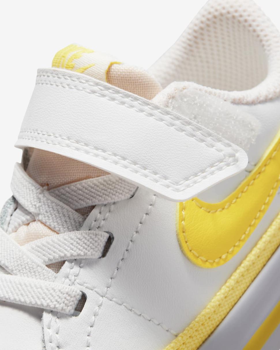 Nike Court Legacy Summit White/White/Opti Yellow | Kids Nike First Day Kicks