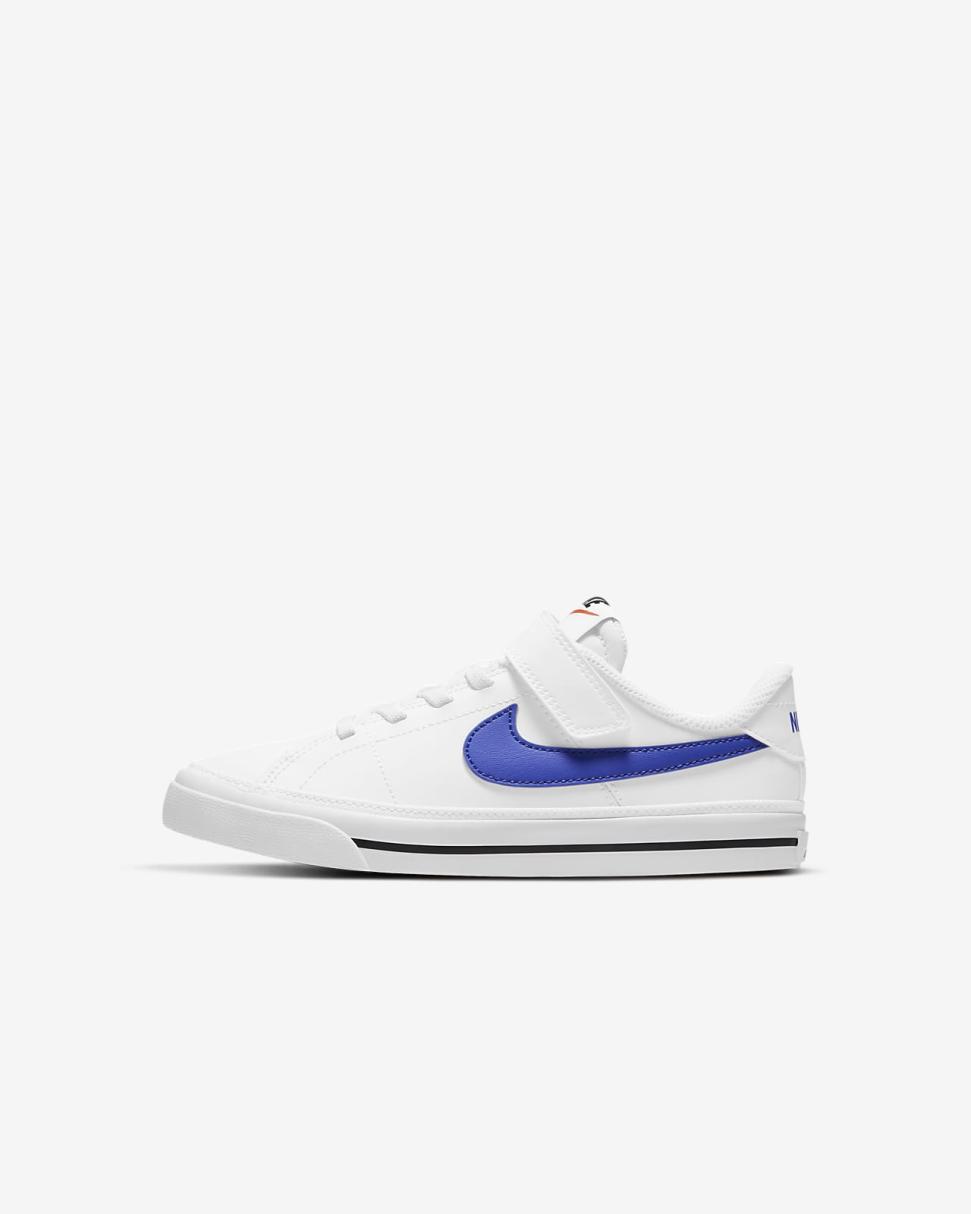 Nike Court Legacy White/Black/Game Royal | Kids Nike First Day Kicks