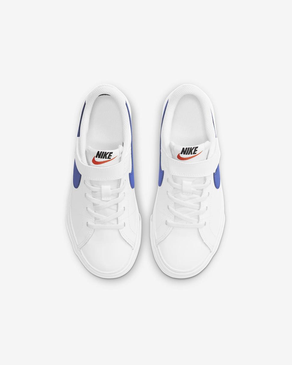 Nike Court Legacy White/Black/Game Royal | Kids Nike First Day Kicks