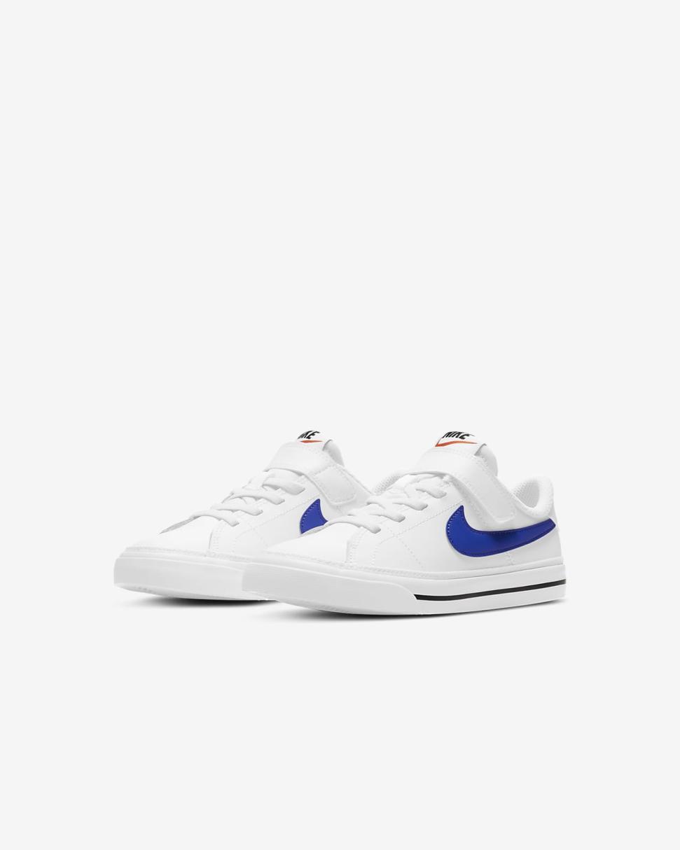 Nike Court Legacy White/Black/Game Royal | Kids Nike First Day Kicks