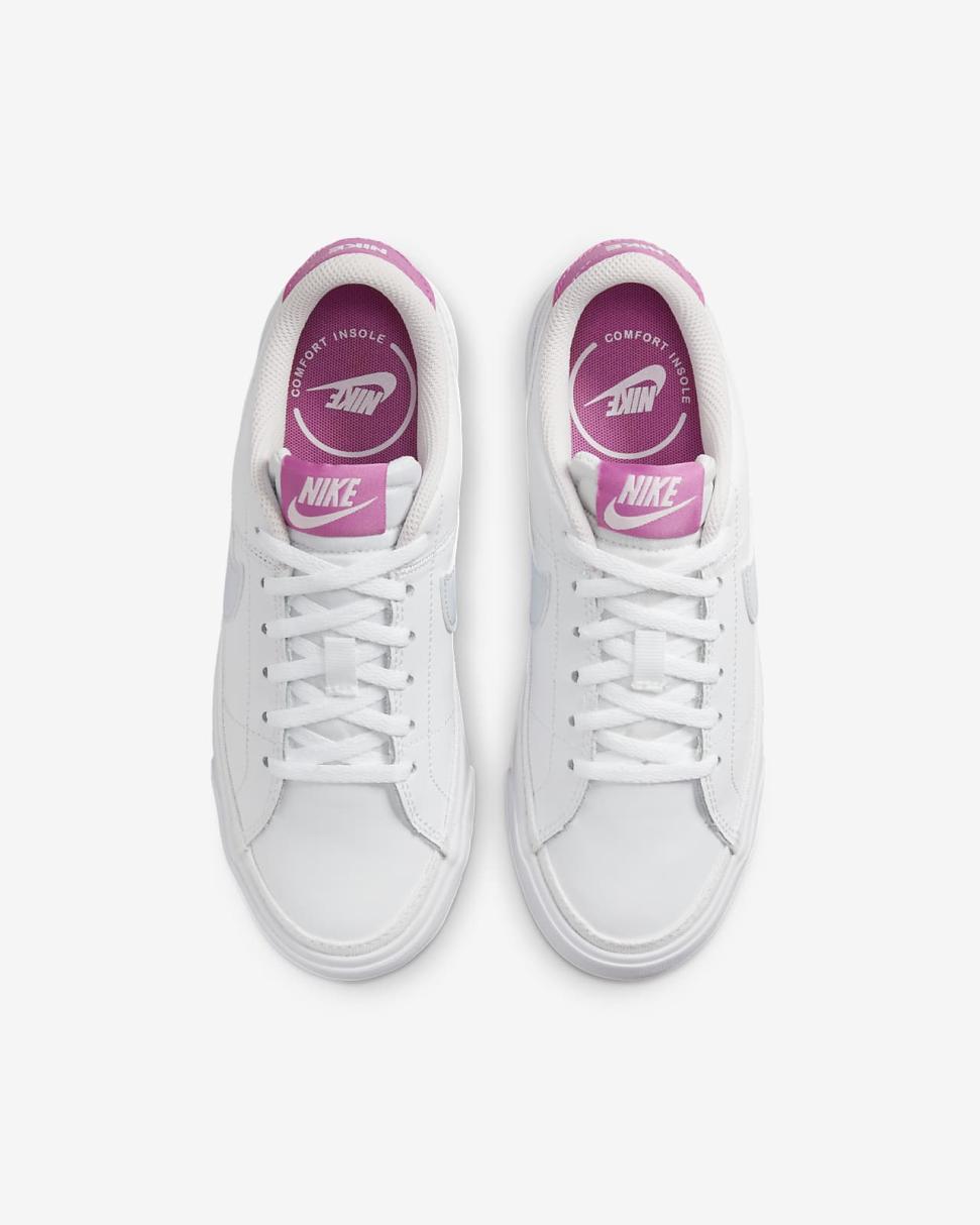 Nike Court Legacy White/Cosmic Fuchsia/Pearl Pink/Football Grey | Kids Nike First Day Kicks