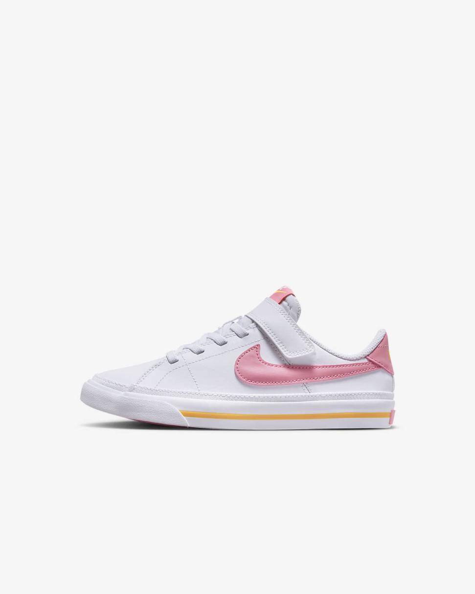 Nike Court Legacy White/Laser Orange/Coral Chalk | Kids Nike First Day Kicks