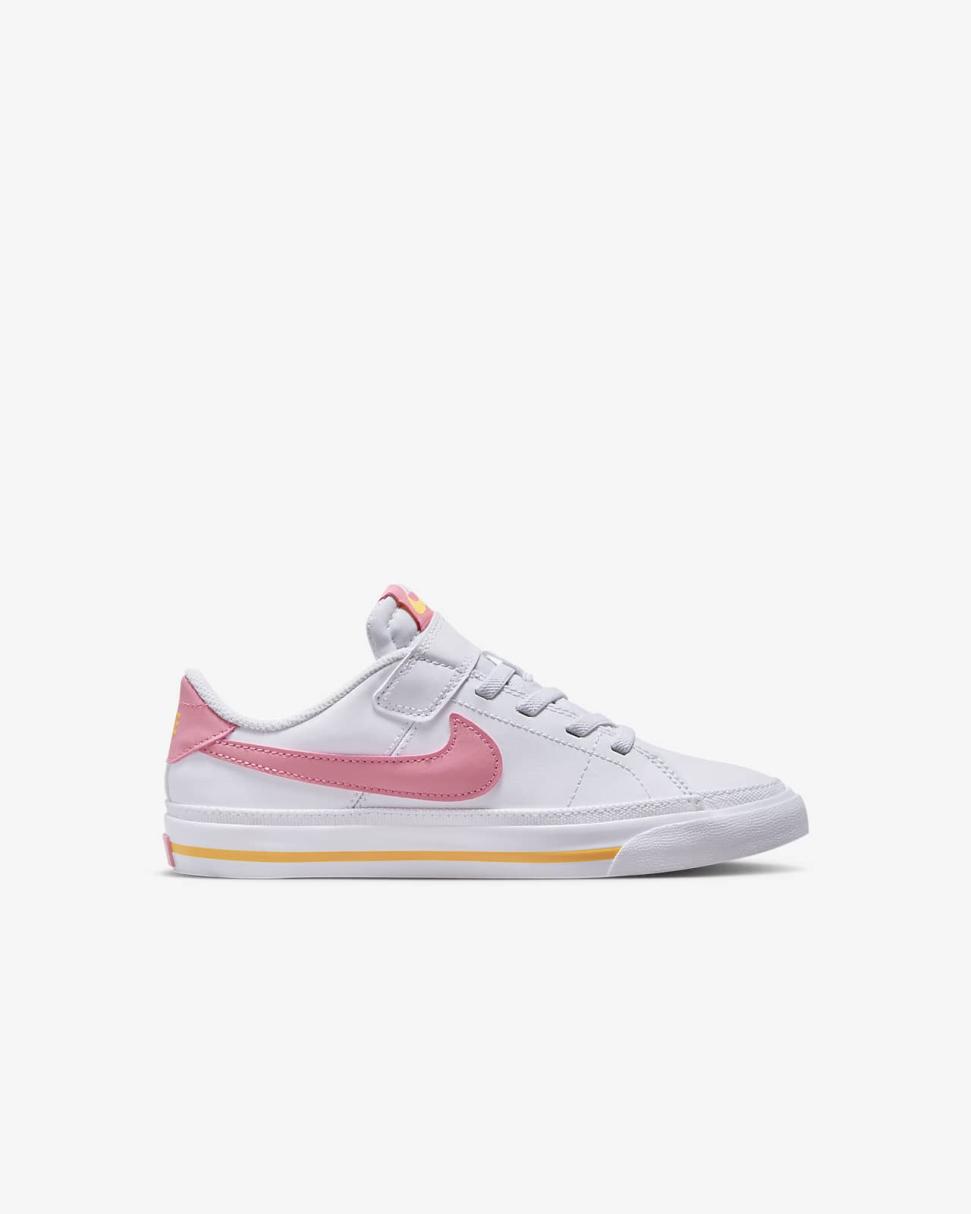 Nike Court Legacy White/Laser Orange/Coral Chalk | Kids Nike First Day Kicks