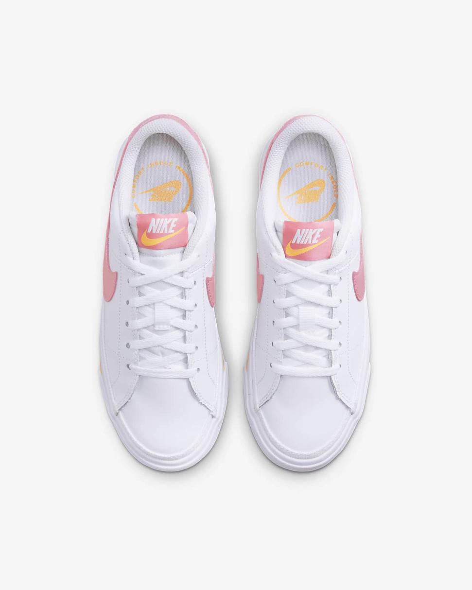 Nike Court Legacy White/Laser Orange/Coral Chalk | Kids Nike First Day Kicks