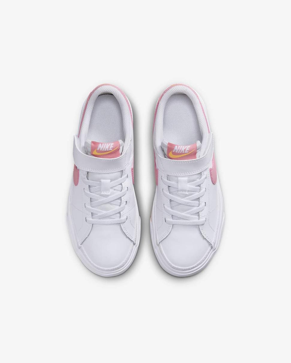 Nike Court Legacy White/Laser Orange/Coral Chalk | Kids Nike First Day Kicks