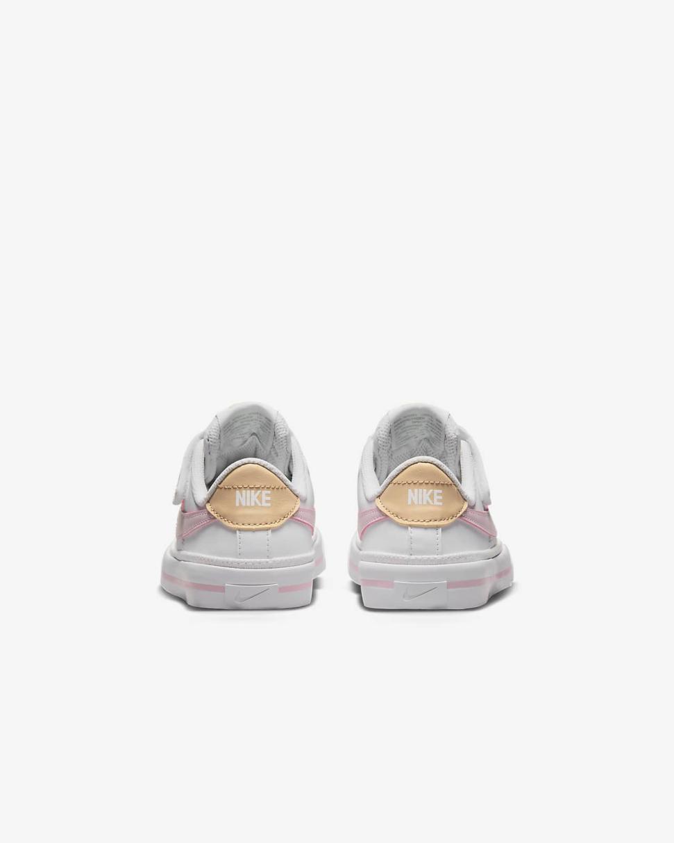 Nike Court Legacy White/Sesame/Honeydew/Pink Foam | Kids Nike First Day Kicks