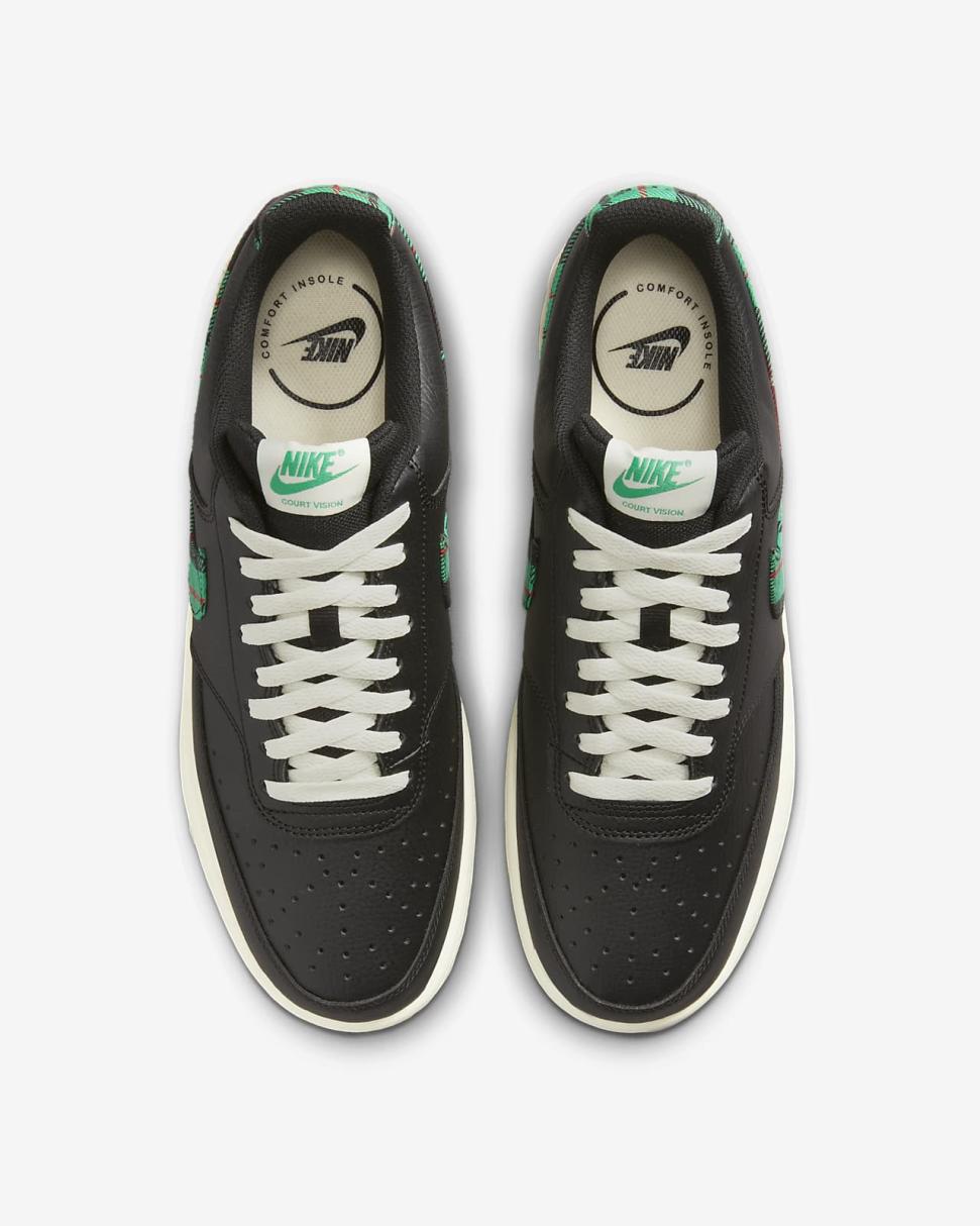 Nike Court Vision Low Black/Coconut Milk/University Red/Stadium Green | Mens Nike Lifestyle