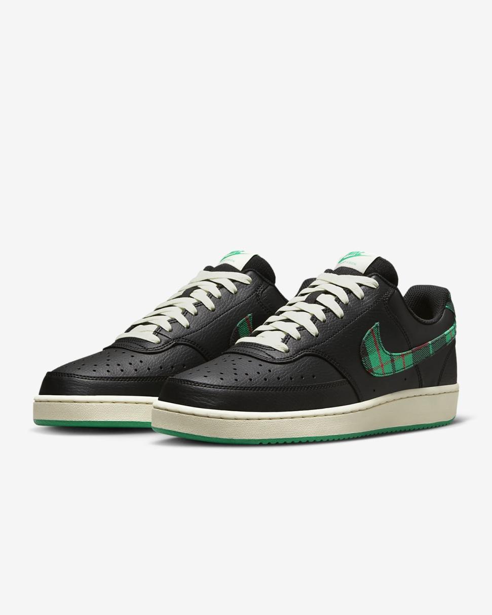 Nike Court Vision Low Black/Coconut Milk/University Red/Stadium Green | Mens Nike Lifestyle