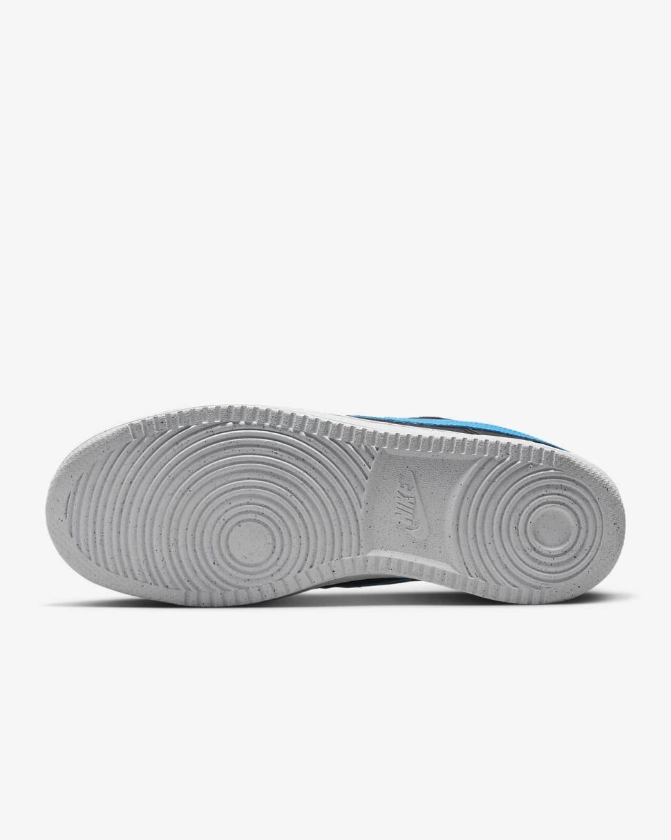 Nike Court Vision Low Next Nature Black/White/Laser Blue | Mens Nike First Day Kicks