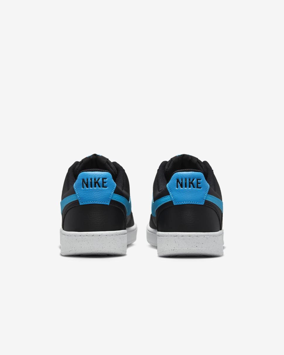 Nike Court Vision Low Next Nature Black/White/Laser Blue | Mens Nike First Day Kicks
