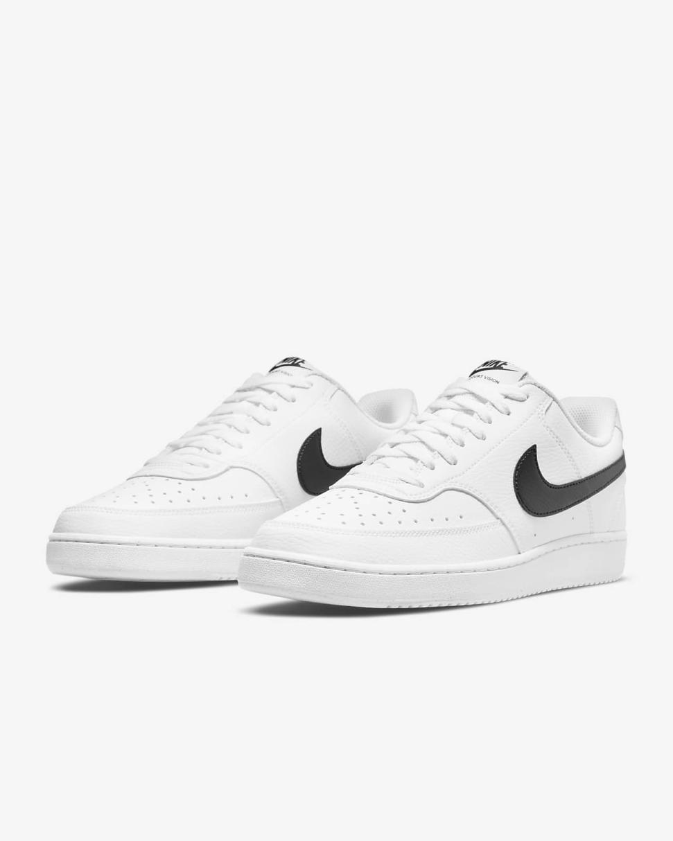 Nike Court Vision Low Next Nature White/White/Black | Mens Nike First Day Kicks