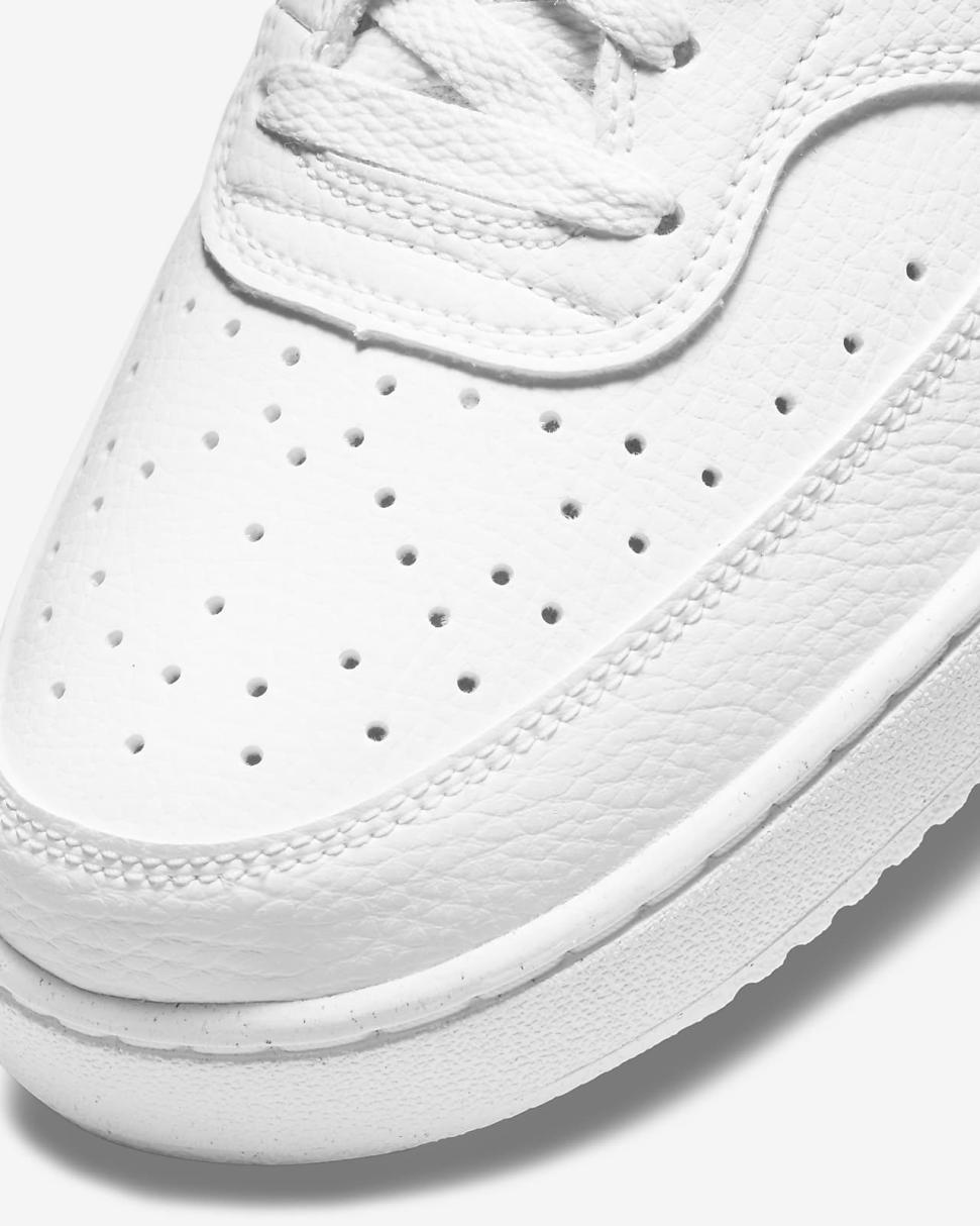 Nike Court Vision Low Next Nature White/White/Black | Mens Nike First Day Kicks