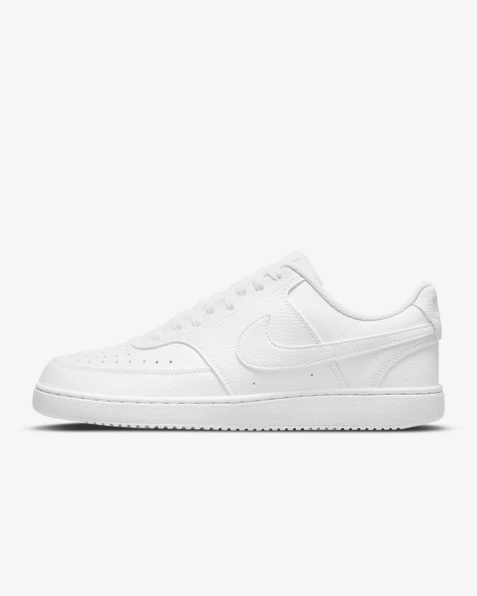 Nike Court Vision Low Next Nature White/White/White | Mens Nike First Day Kicks