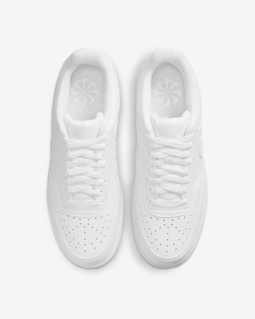 Nike Court Vision Low Next Nature White/White/White | Mens Nike First Day Kicks
