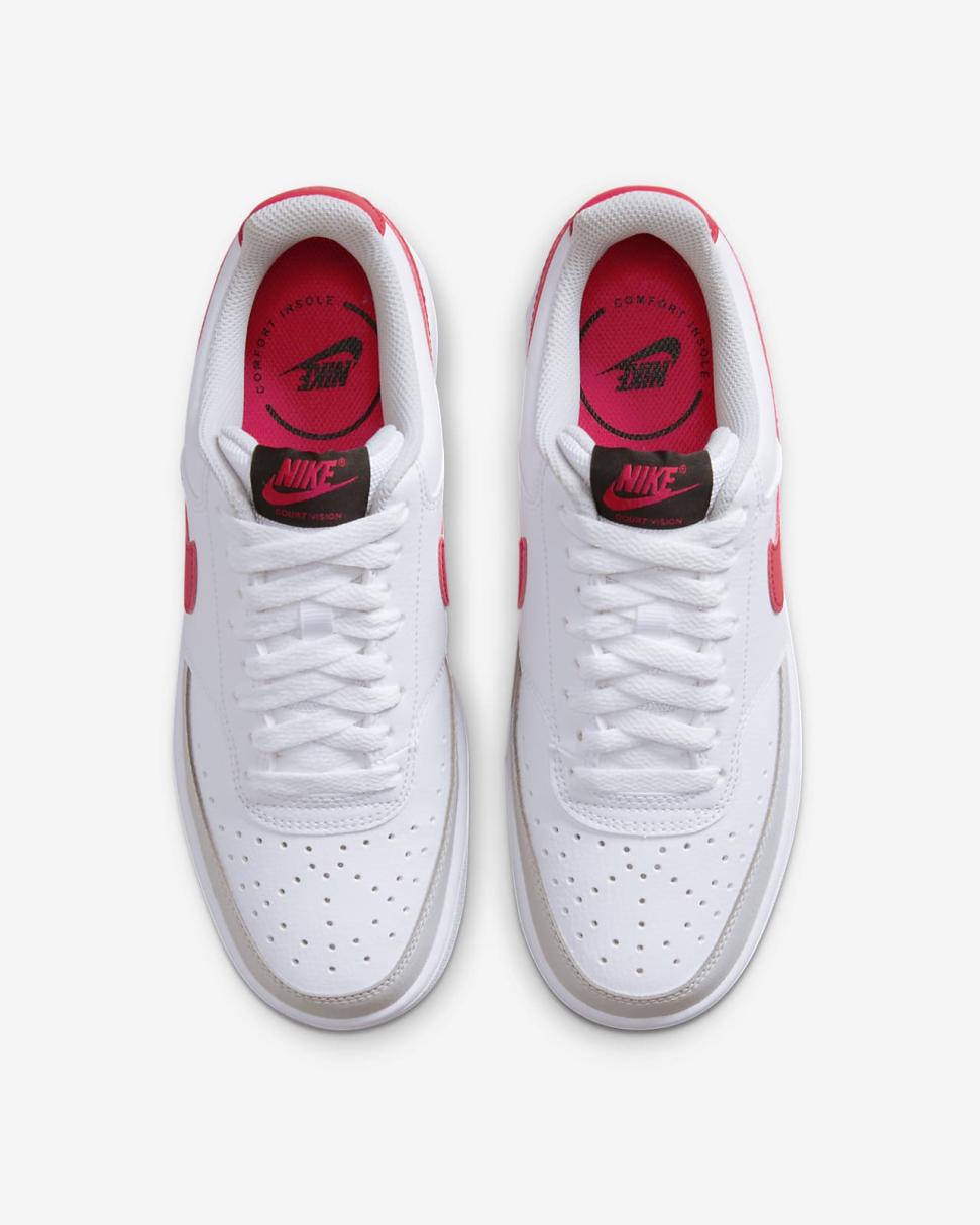 Nike Court Vision Low White/Grey Fog/Black/University Red | Womens Nike Lifestyle