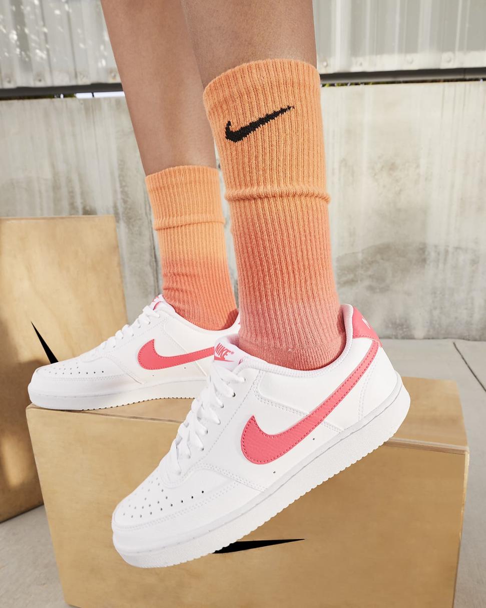 Nike Court Vision Low White/Volt/Black/Sea Coral | Womens Nike Lifestyle