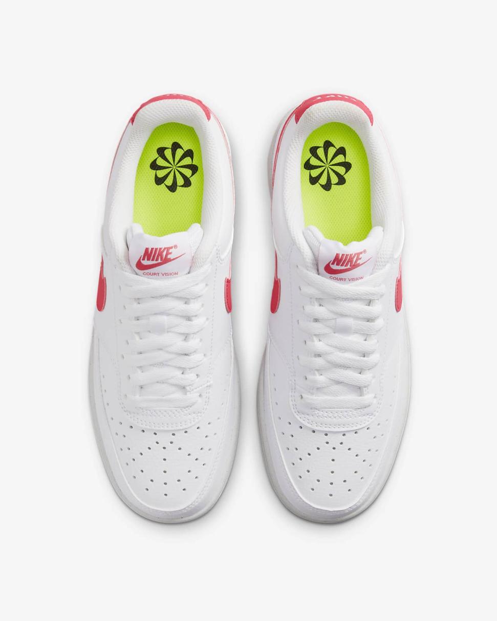 Nike Court Vision Low White/Volt/Black/Sea Coral | Womens Nike Lifestyle