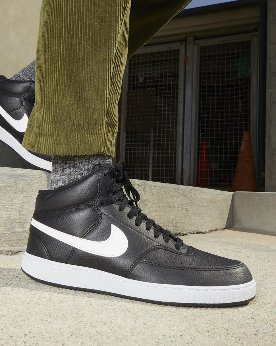 Nike Court Vision Mid Next Nature Black/Black/White | Mens Nike Lifestyle